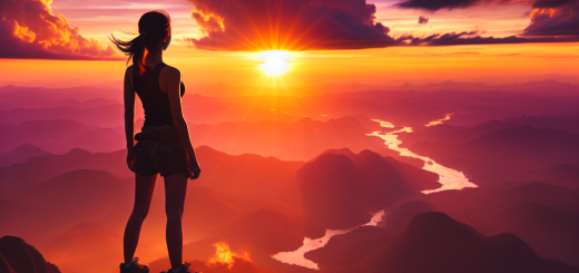 6 Dobrih razloga da prestaneš dokazivati sebe svima drugima | A person standing confidently on a mountain peak, overlooking a vast landscape at sunset.