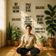 3 Esencijalne stvari koje danas trebate početi raditi za svoje samopouzdanje i osobni rast | A person meditating in a sunlit room, surrounded by inspiring quotes and plants.