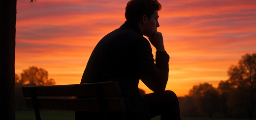 Jedan učinkovit korak koji svi poduzimamo prekasno u životu | A thoughtful person sitting on a park bench, looking contemplatively at a sunset.