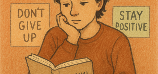 3 Dnevne navike koje nas koče u životu | A person looking thoughtfully at a journal, surrounded by motivating quotes and a cup of coffee.