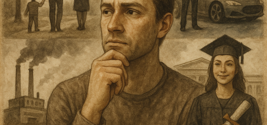 20 Životnih žala kojih se ne želite sjećati za 20 godina | A thoughtful person gazing into the distance, surrounded by a montage of contrasting life choices.