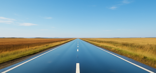 5 Bolno očitih istina o životu koje svi zaboravljaju | A reflective scene of an open road stretching into the horizon under a clear blue sky.