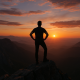10 Životnih izbora koje ne morate opravdavati nikome | A person standing confidently on a mountain peak, overlooking a vast landscape at sunset.
