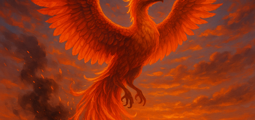 9 Pravila za pretvaranje završetaka u nove početke | A beautiful phoenix rising from ashes against a vibrant sunset.