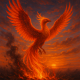 9 Pravila za pretvaranje završetaka u nove početke | A beautiful phoenix rising from ashes against a vibrant sunset.