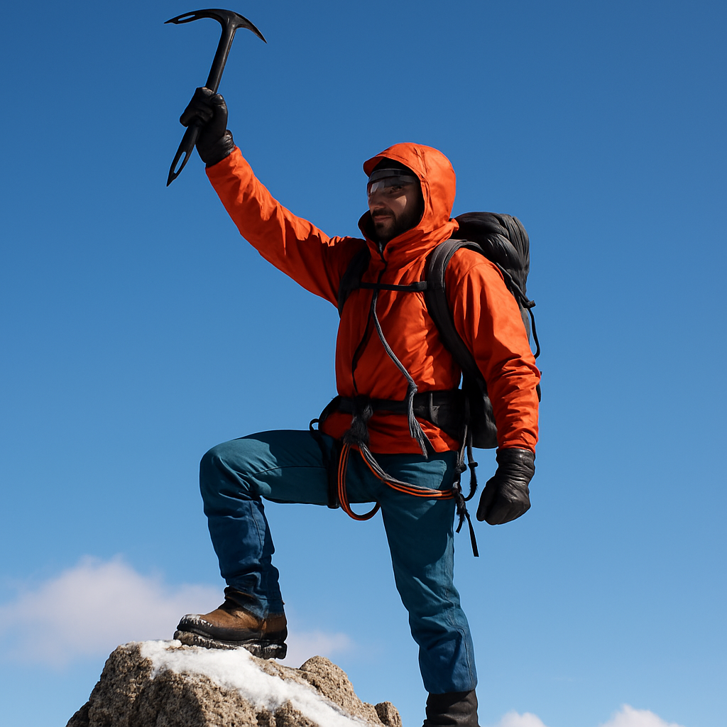 20 Teških stvari koje morate učiniti da biste bili sretni u životu | A mountain climber reaching the summit with a bright blue sky in the background.