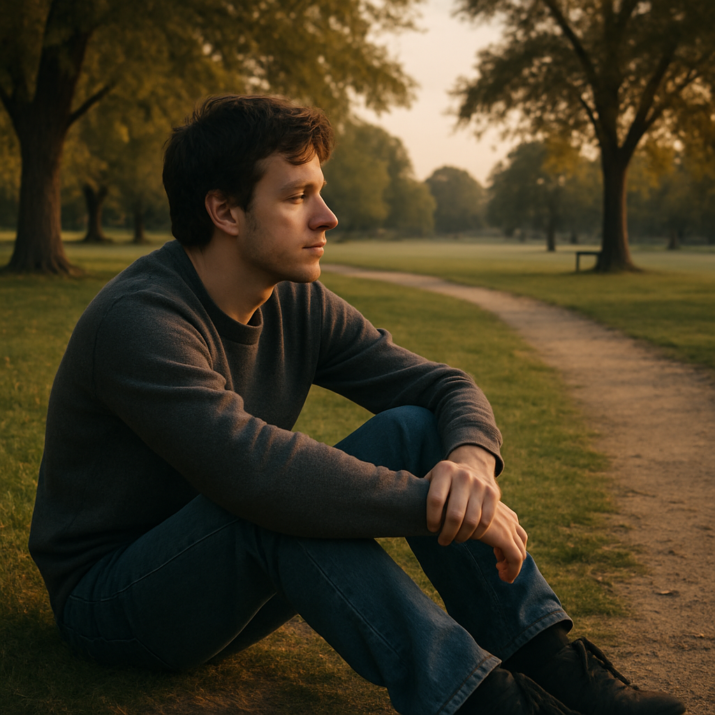 6 Razloga da prestaneš dokazivati sebe svima oko sebe | A thoughtful person sitting in a quiet park, looking contemplatively towards the horizon.