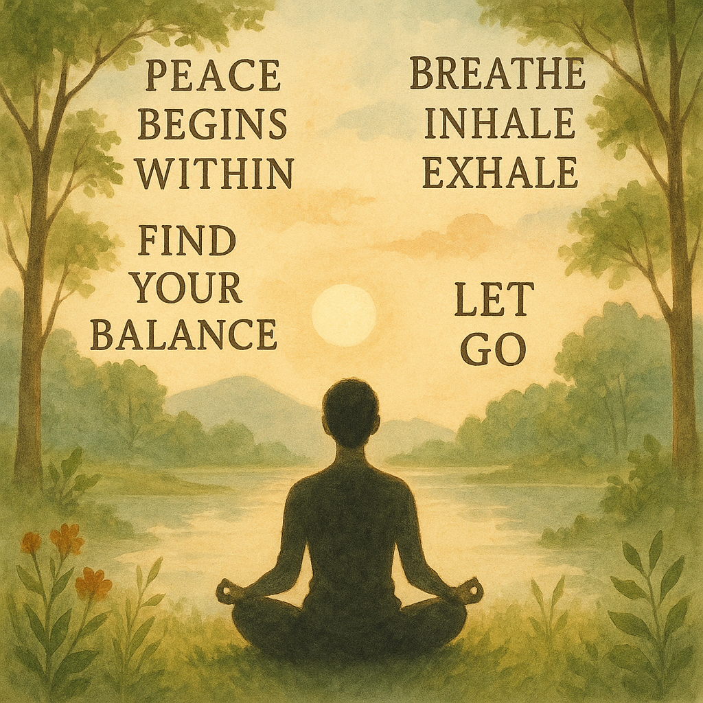 7 Svjesnih citata za trenutke kada previše osobno shvaćate stvari | A tranquil scene of a person sitting in a meditative pose, surrounded by nature, with inspirational quotes floating in the air.