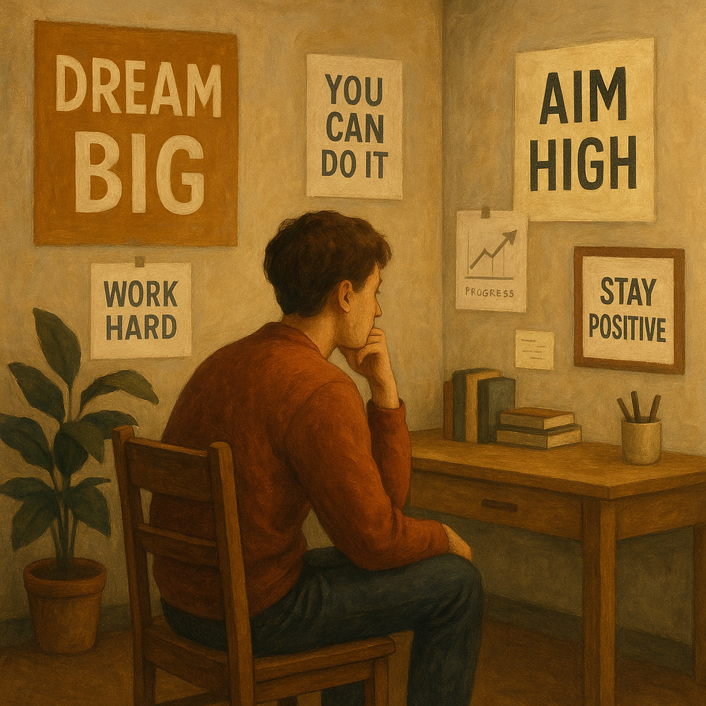 3 Dnevne navike koje nas sprječavaju da damo najbolje od sebe | A person reflecting in a quiet room, surrounded by reminders of personal growth and ambition.