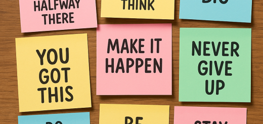 10 Post-it bilješki koje svi trebamo zapamtiti prije nego život postane teži | A collection of colorful sticky notes with inspiring quotes on a wooden desk.