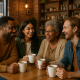 40 Teških istina koje svi trebamo čuti češće | A group of diverse people sharing honest conversations in a cozy coffee shop setting.
