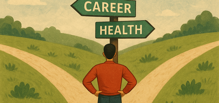 10 Izbora u životu koje ne moraš opravdavati nikome | A person standing confidently at a crossroads, with signs pointing to different life paths.