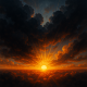 Umijeće novog početka nakon neočekivanog završetka u životu | A vibrant sunrise breaking through dark clouds, symbolizing new beginnings and hope.