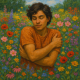 12 Bitnih Načina da Ponovno Volite Sebe | A person embracing themselves in a beautiful garden, surrounded by vibrant flowers.