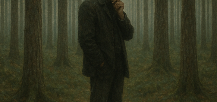 7 Stvari koje treba pamtiti kada se osjećaš izdan | A figure standing alone in a forest, surrounded by tall trees, reflecting on life with a thoughtful expression.
