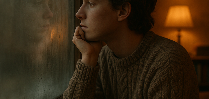 3 Bitne stvari koje treba zapamtiti kada se osjećate zaglavljeni u životu | A person looking thoughtfully out a foggy window, with a cozy room filled with warm light.