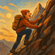 20 Teških stvari koje morate učiniti za sretan i ispunjen život | A person climbing a steep mountain, overcoming challenges with determination and joy.