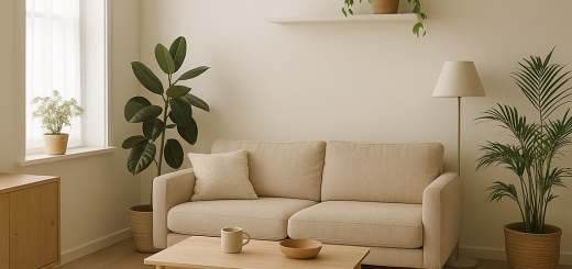 60 osnovnih načina za ponovno pojednostavljenje života | A minimalist living room with plants, natural light, and a cozy atmosphere.