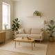 60 osnovnih načina za ponovno pojednostavljenje života | A minimalist living room with plants, natural light, and a cozy atmosphere.